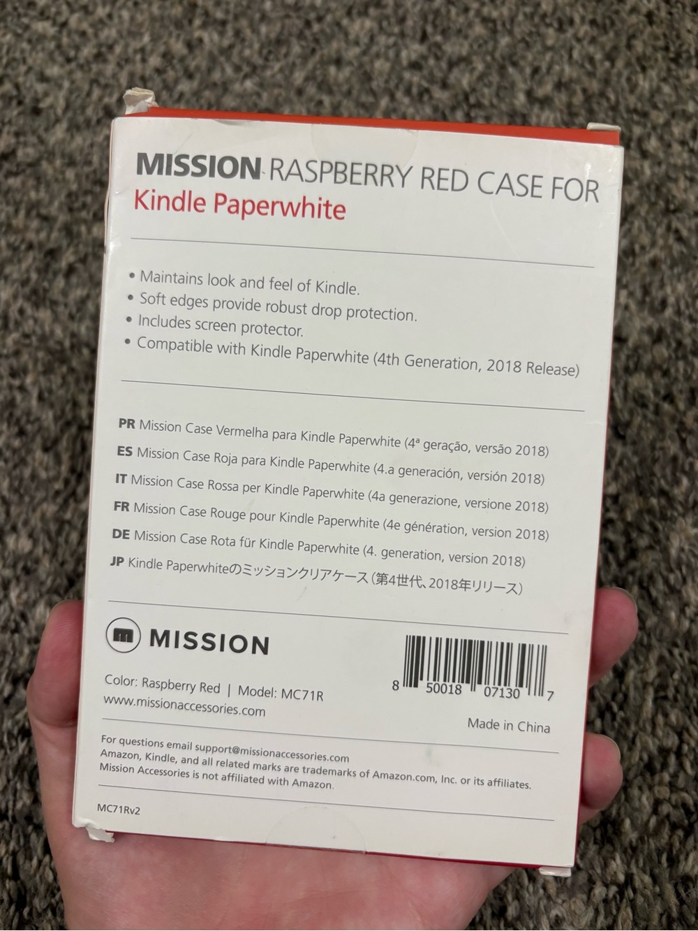Amazon Mission Raspberry Red Kindle Paperwhite Case - Picture 2 of 4